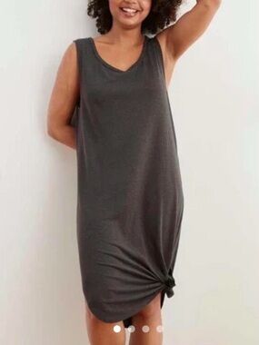 aerie Charcoal Gray Sleeveless Midi Tank Dress